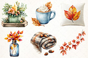 Watercolor Autumn Decorations Clipar, an Illustration by Pixels.Craft (Thumbnail 2 of 7)