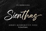 Sienthas // Handwritten Script Font, a Script Font by HanzelSpace Studio (Thumbnail 1 of 9)