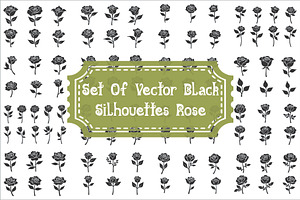 set of vector roses silhouettes, an Illustration by Amazin_art