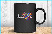 Autism Love Puzzle Heart Awareness, a Graphic by Creativeusart (Thumbnail 3 of 4)