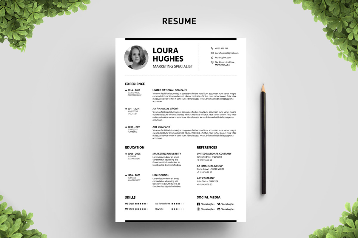 Blackline Resume Template, a Resume Template by Big Zone Studio (Photo 3 of 4)