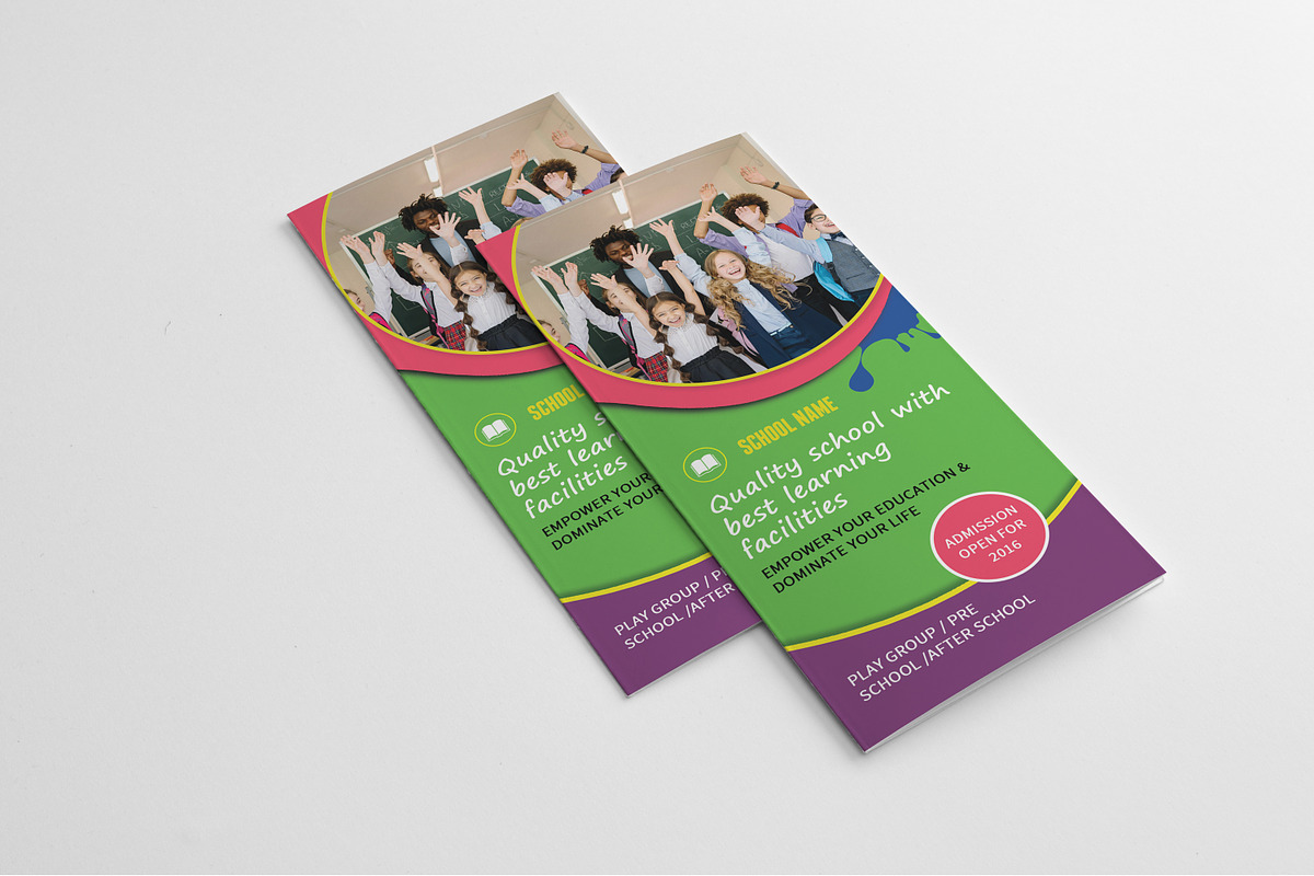School Admission Trifold Brochure, a Brochure Template by retrographix (Photo 2 of 5)