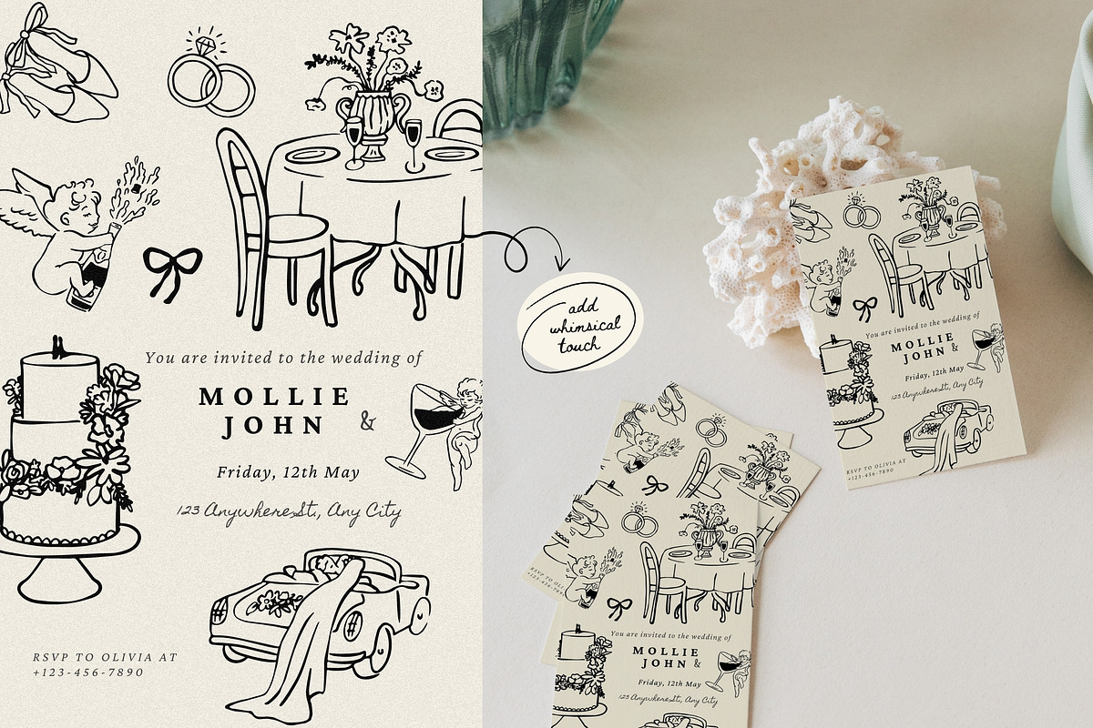 +200 Whimsical Wedding Summer Bundle, a Food Illustration by NassyArt (Photo 20 of 23)