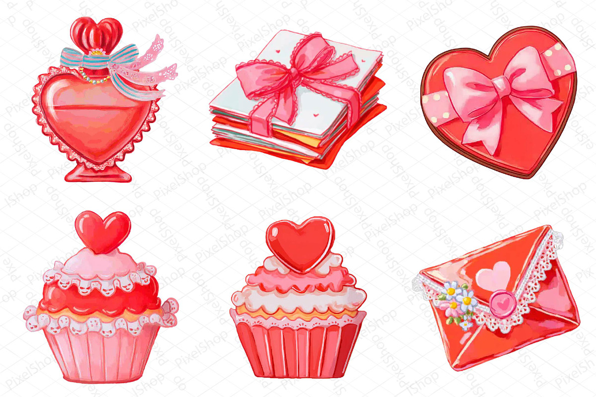 Coquette Valentine's Day Clipart, an Illustration by DreamPrint404 (Photo 2 of 4)