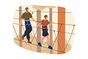 People climbing in rope park set, a Sport Illustration by Good Studio (Thumbnail 12 of 25)