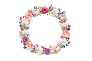 Watercolor Flowers, an Illustration by GraphicRain (Thumbnail 3 of 4)