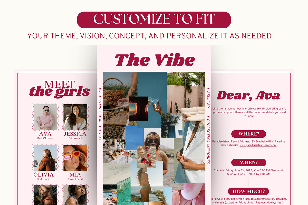 Pink Digital Bachelorette Itinerary, an Invitation Template by Story Native (Photo 8 of 9)