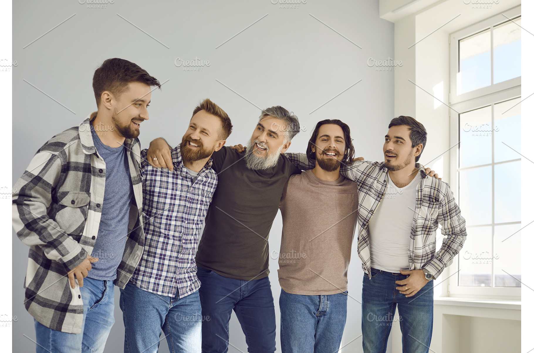 Group of bearded male friends, a Person Photo by StudioRomantic