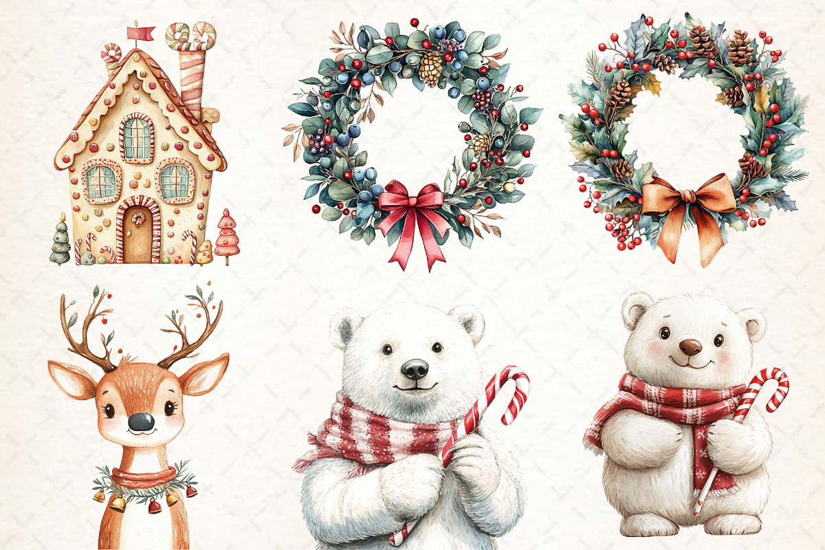 Whimsical Christmas Clipart Bundle, an Illustration by Libby Wishes (Photo 2 of 7)