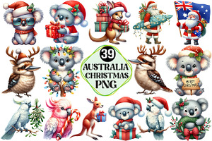 Australia Christmas Clipart Bundle, an Illustration by Pixels.Craft