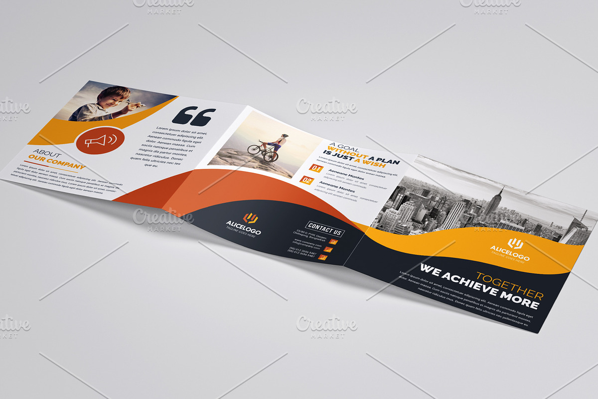 Square Trifold Brochure Template, a Brochure Template by Alice_s (Photo 7 of 12)