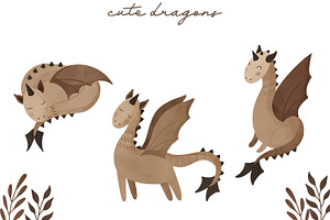 Bohemian Dragon Clipart And Pattern