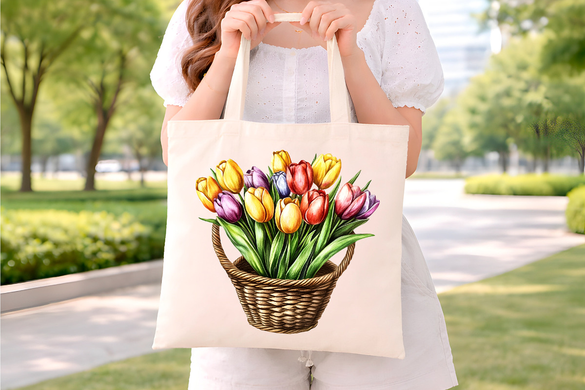 watercolor tulip flower clipart, an Illustration by GatewayDesign (Photo 5 of 9)