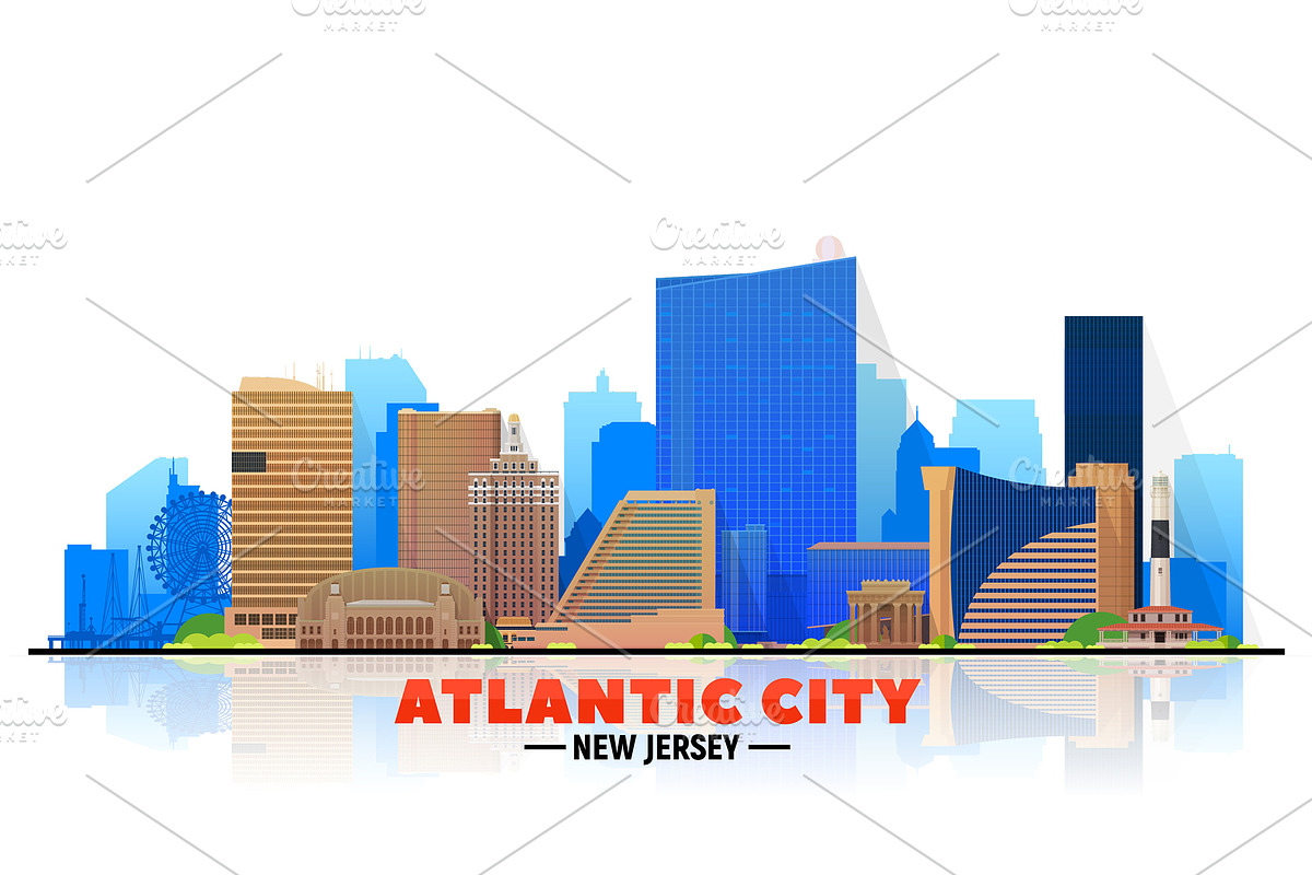 Atlantic City New Jersey skyline, an Illustration by Sky and glass (Photo 3 of 6)