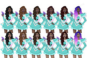Galaxy Girls Clipart, an Object Illustration by GlamArtZhanna (Thumbnail 3 of 5)