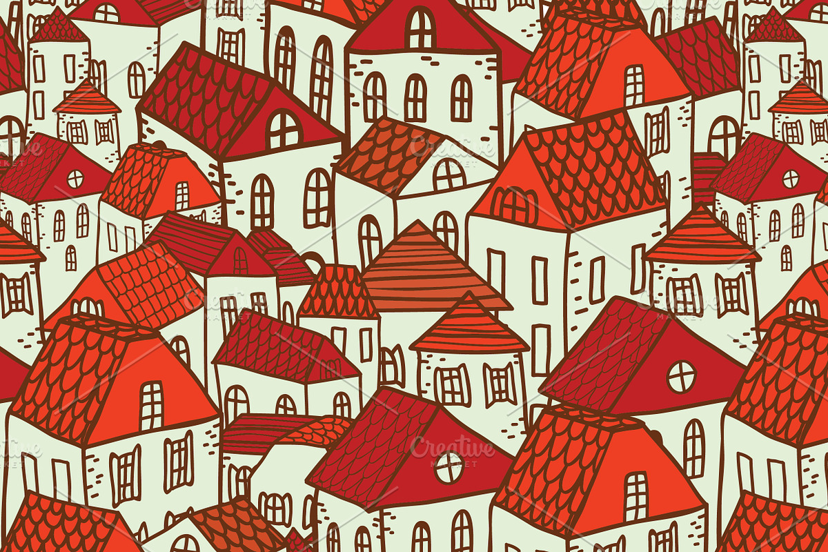 Vector city seamless pattern., a Pattern Graphic by Little A (Aigul) (Photo 3 of 3)