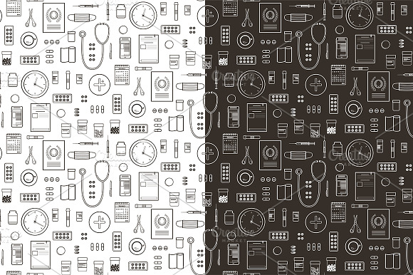 Outlined Medical Symbols Pattern preview 2