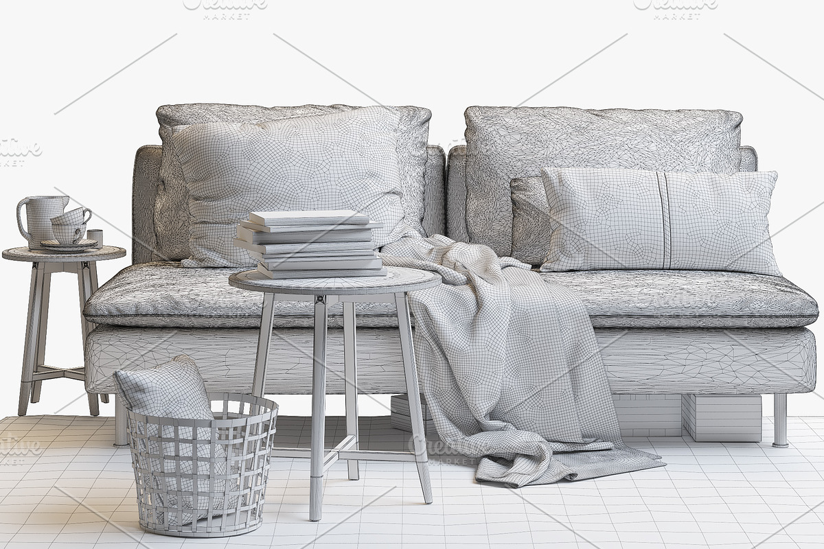 Two-seat sofa 3d model, a Furniture 3D Model by 3dmitruk (Photo 3 of 11)