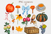 Watercolor Autumn Harvest Clipart, a Seasonal Illustration by DiashaArt (Thumbnail 16 of 17)