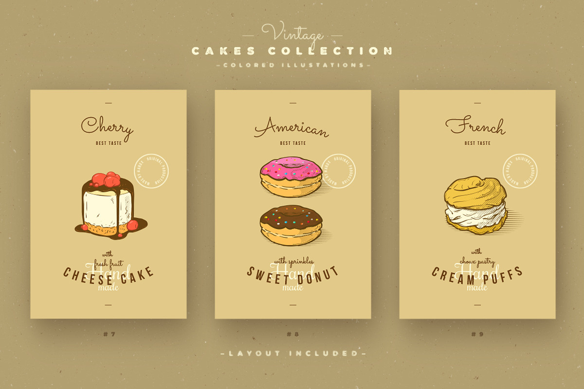 Vintage cakes collection, a Texture Illustration by blauananas (Photo 4 of 15)