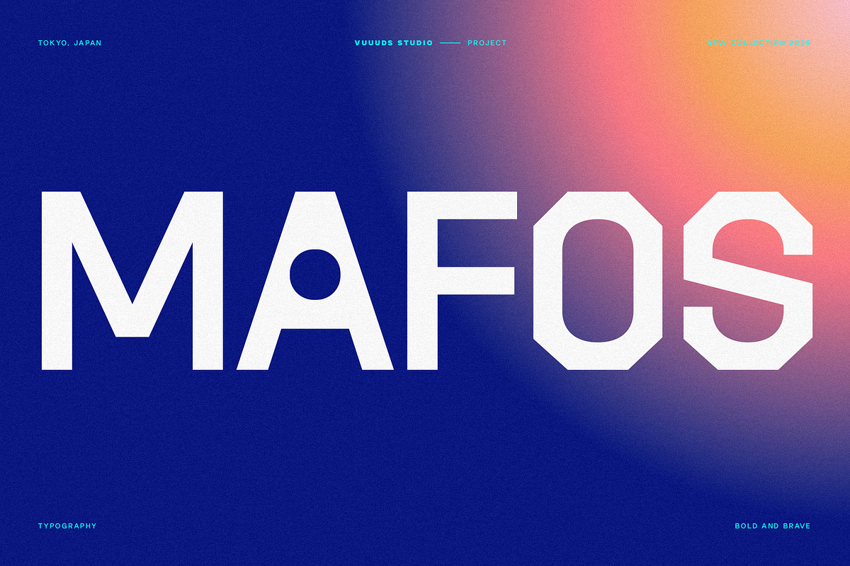 Mafos, a Sans Serif Font by vuuuds (Photo 1 of 10)