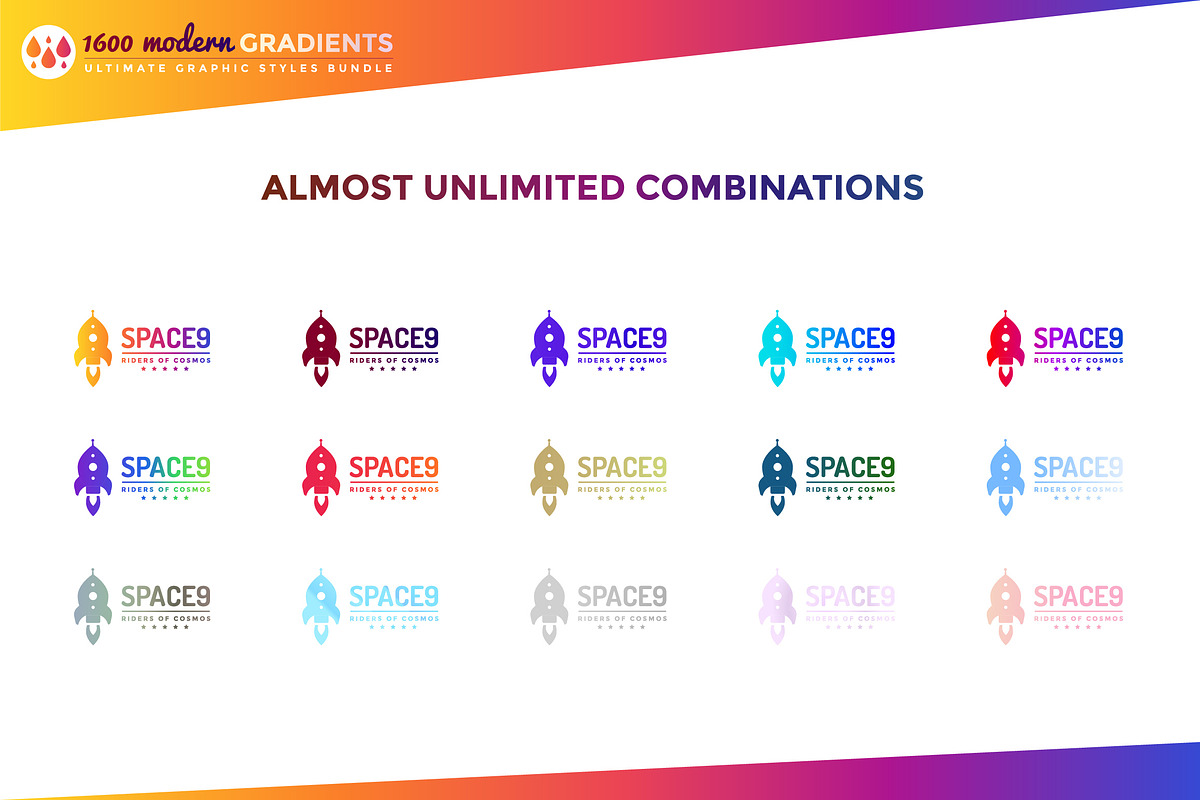 1600 Gradients Graphic Styles Bundle, a Gradient Add-On by ToonPlanet Vector Assets (Photo 4 of 7)