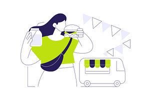 Yummy burger isolated cartoon vector, a Person Illustration by Visual Generation