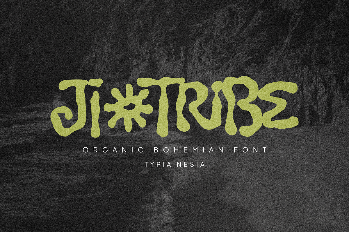 Jiotribe - Bohemian Psychedelic Font, a Sans Serif Font by Typia Nesia (Photo 1 of 12)