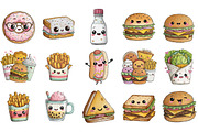 Cute Kawaii Fast Food Clipart, an Illustration by DreamArtGraphic (Thumbnail 2 of 4)