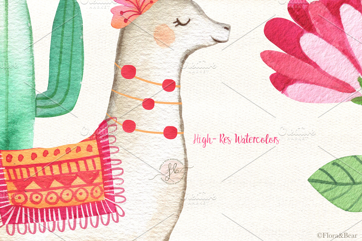 Summer Llamas, an Animal Illustration by Flora+Bear (Photo 5 of 6)