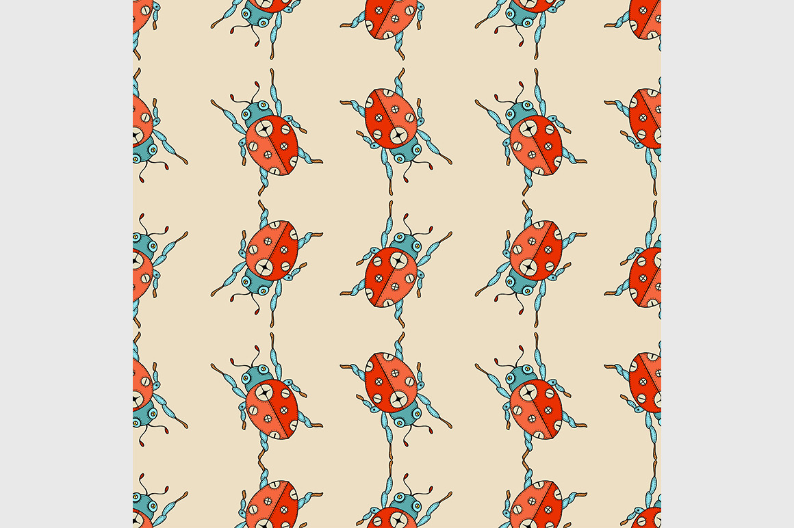 ladybug seamless pattern, a Pattern Graphic by IllustrationArtShop