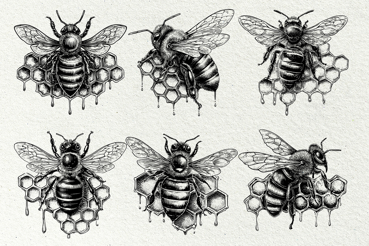 Honeycomb Bee SVG Graphics, a Decorative Illustration by DENIDigitalArtSudio (Photo 2 of 6)
