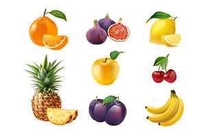 Realistic fresh fruits. Ripe summer, a Food Illustration by Stock-Smart-Start