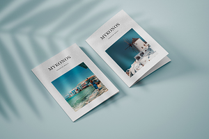 Vertical Bifold Brochure Mockup Set