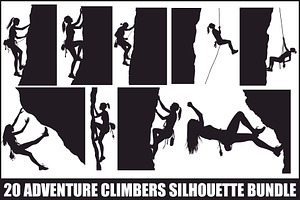 Mountain Climbing Vector Pack, an Illustration by yasushie