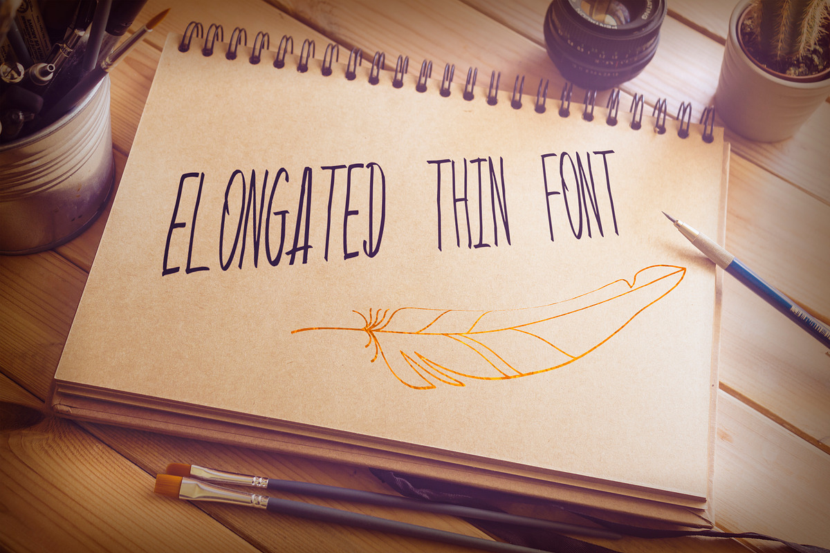 elongated thin font preview 3