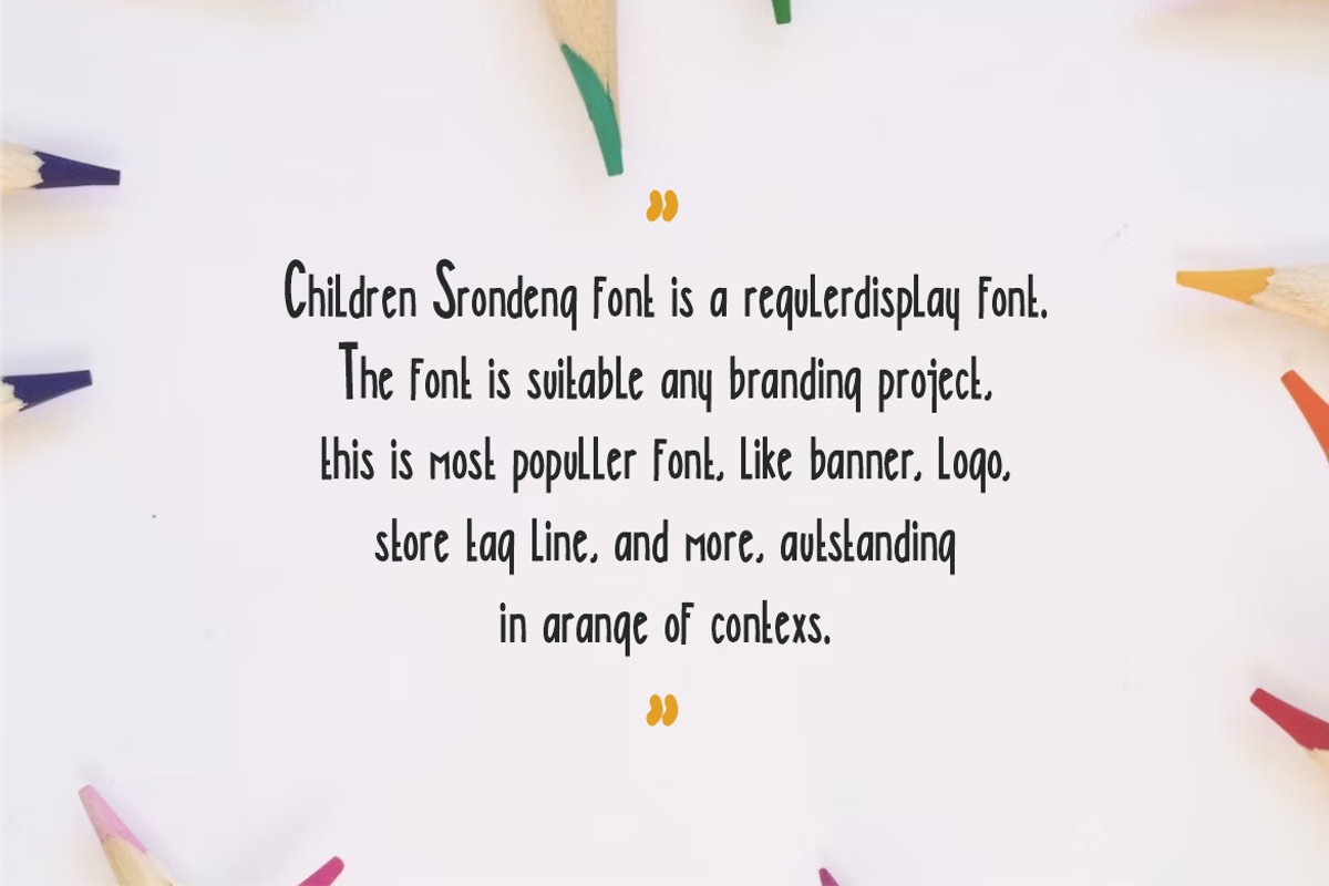 CHILDREN SRONDENG, a Handwritten Font by QR Design Studio (Photo 4 of 7)