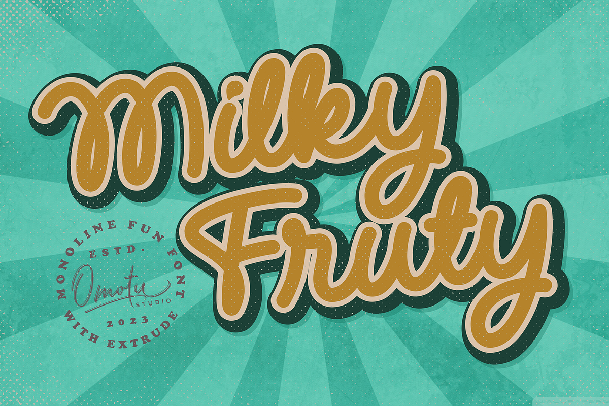 Milky Fruty, a Script Font by Omotu Studio (Photo 1 of 11)