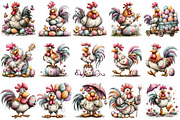 Whimsical Easter Roster Clipart, an Illustration by OK Design (Thumbnail 3 of 6)