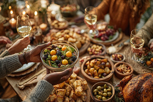 Festive Thanksgiving Dinner Salad Sh, a Photo by Pixeness Studio