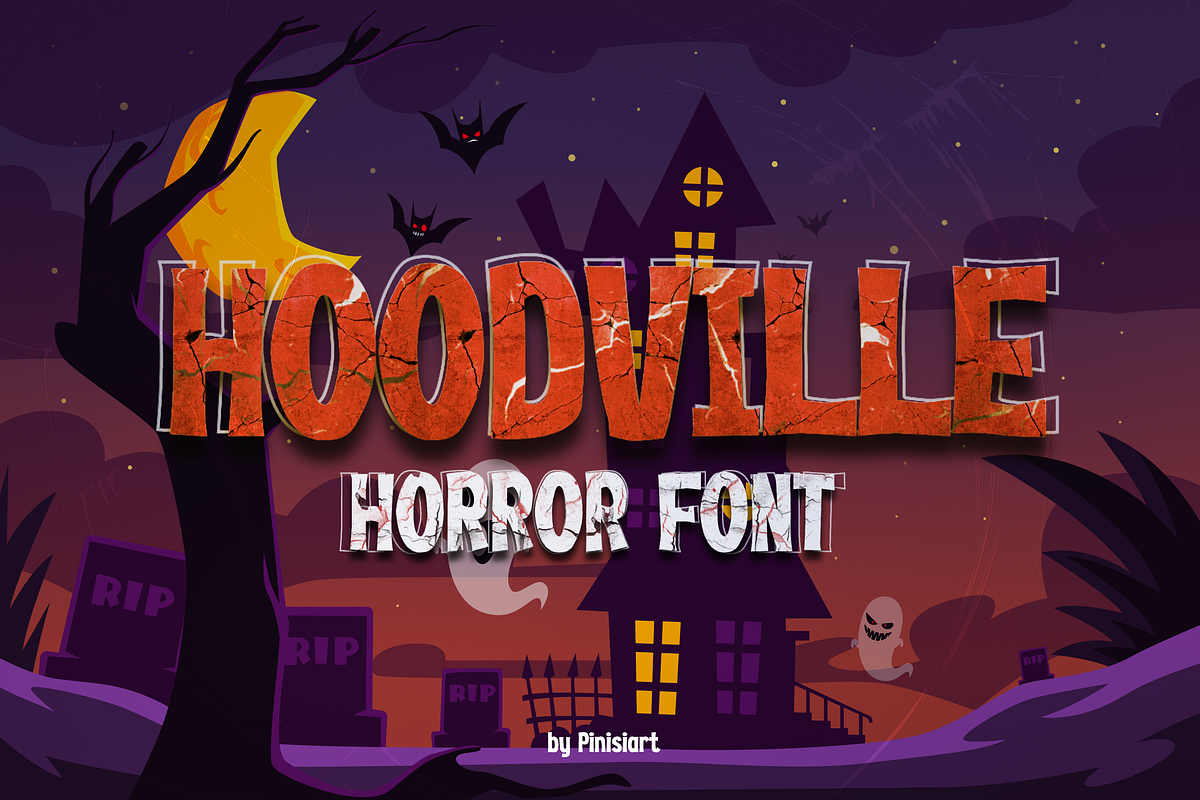 Hoodville - Horror Font, a Sans Serif Font by Pinisi ART (Photo 1 of 10)