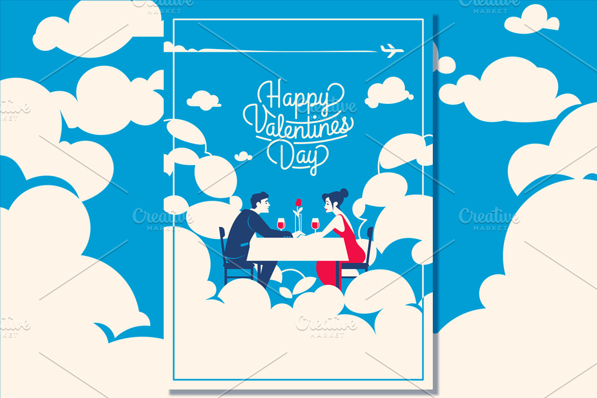 5 Valentine's Day Romantic Cards, a Decorative Illustration by Alexander Baidin (Photo 4 of 5)