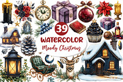 Moody Christmas Clipart Bundle, an Illustration by Dream Creation (Thumbnail 1 of 7)