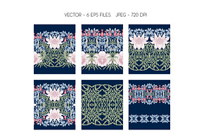 6 Art Nouveau Seamless Patterns