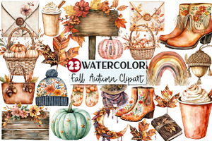 Boho Fall  Autumn Clipart, a Seasonal Illustration by Rose Art