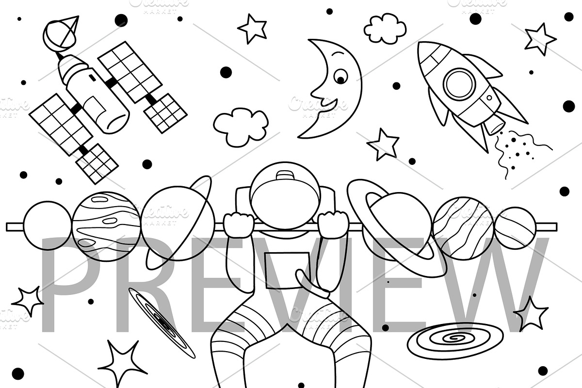 10 cute Astronaut illustrations, a Decorative Illustration by Somjai King (Photo 5 of 11)