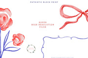 Patriotic Block Print Frames & PNG, a Seasonal Illustration by Essem Creatives (Thumbnail 6 of 6)