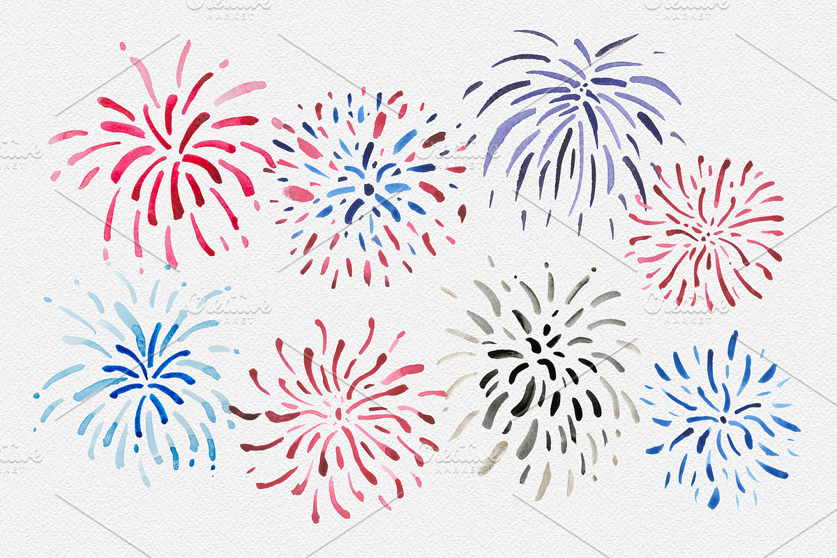 Watercolor fireworks, an Object Graphic by Design X0 (Photo 2 of 7)