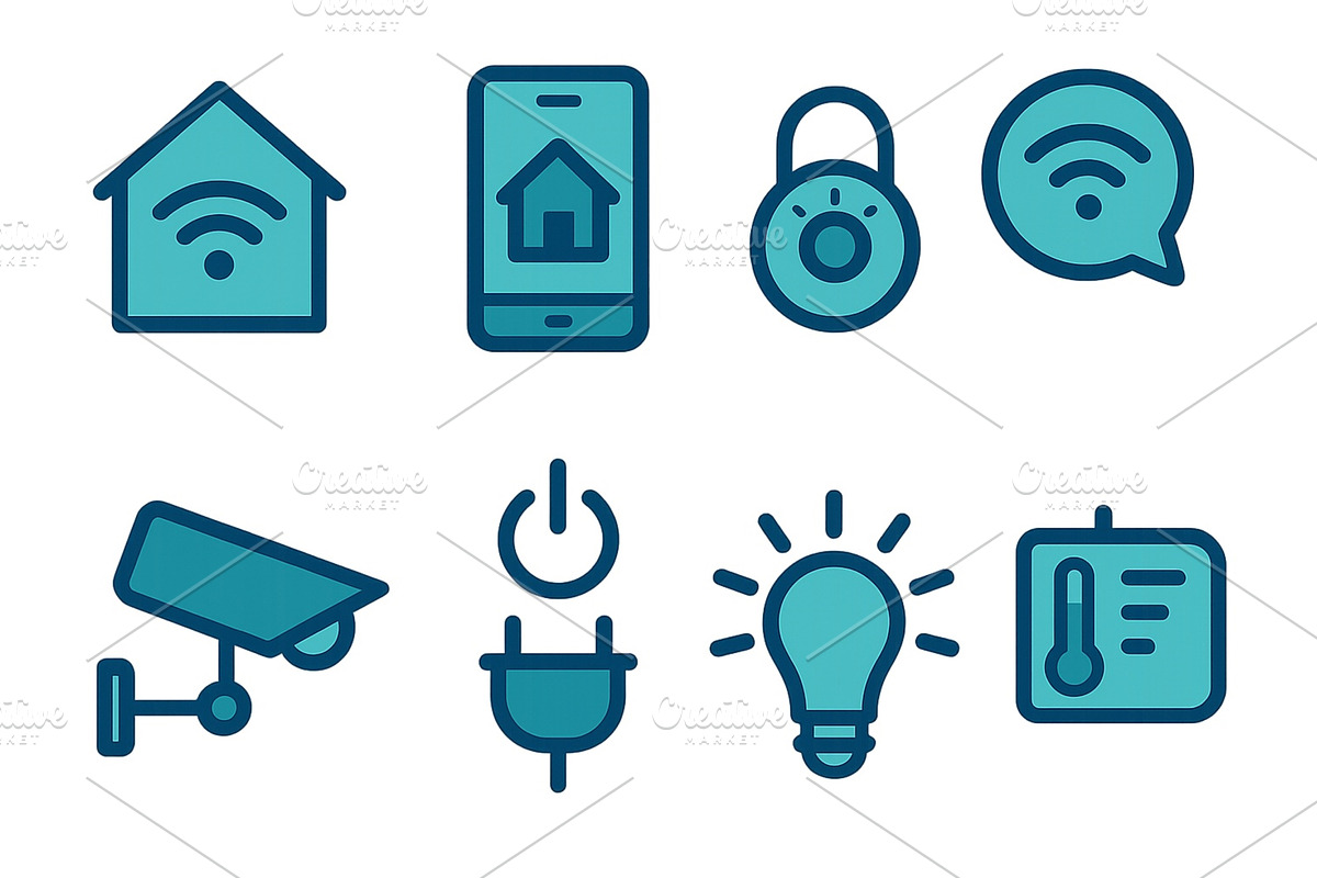 Smart home technology icons, a Technology Illustration by ZinetroN