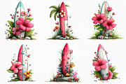 Whimsical Summer Surfboard Clipart, an Illustration by Craft Nest (Thumbnail 5 of 12)